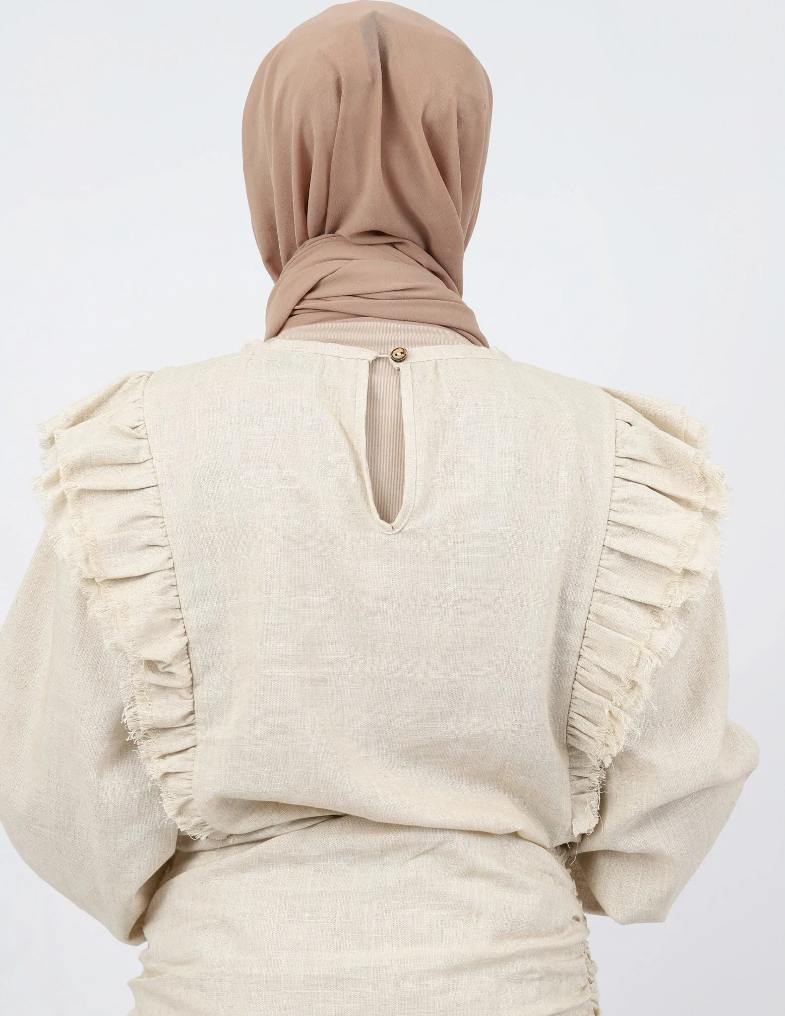 Frill Detail Linen Blouse