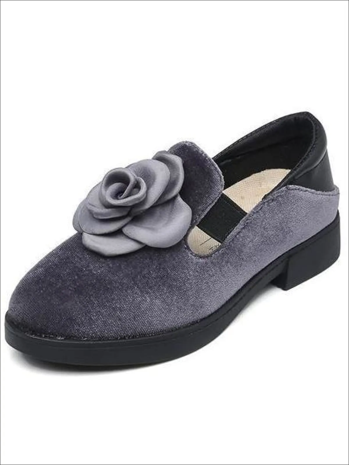 Girls Rosebud Velvet Clogs By Liv and Mia