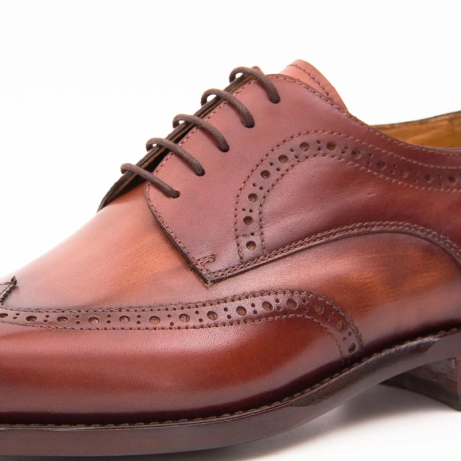 Goodyear welt derby shoes Brogue style Brown