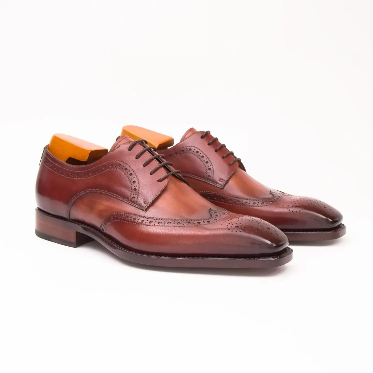 Goodyear welt derby shoes Brogue style Brown