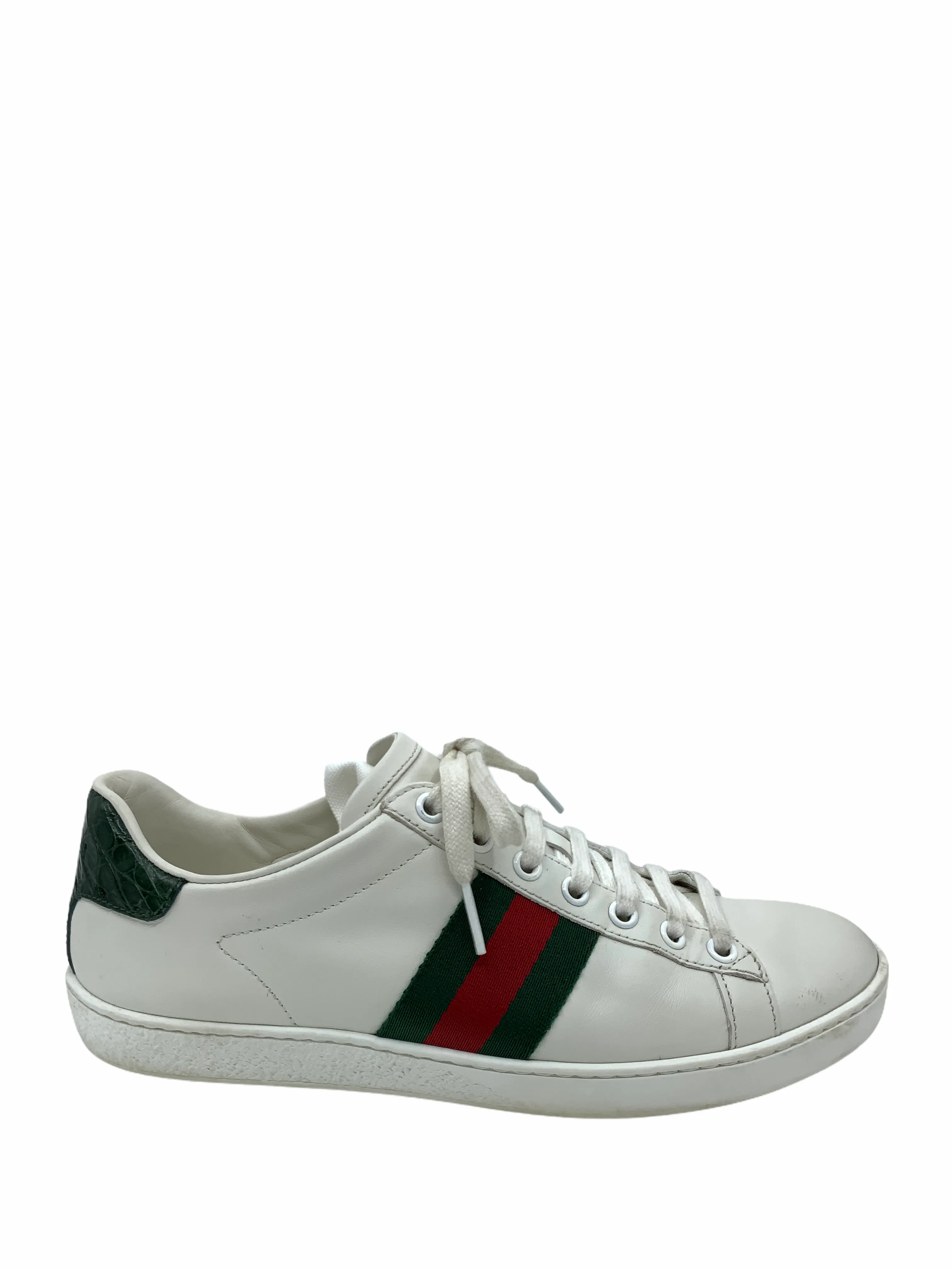 Gucci Ace Leather Web Sneaker Size 7