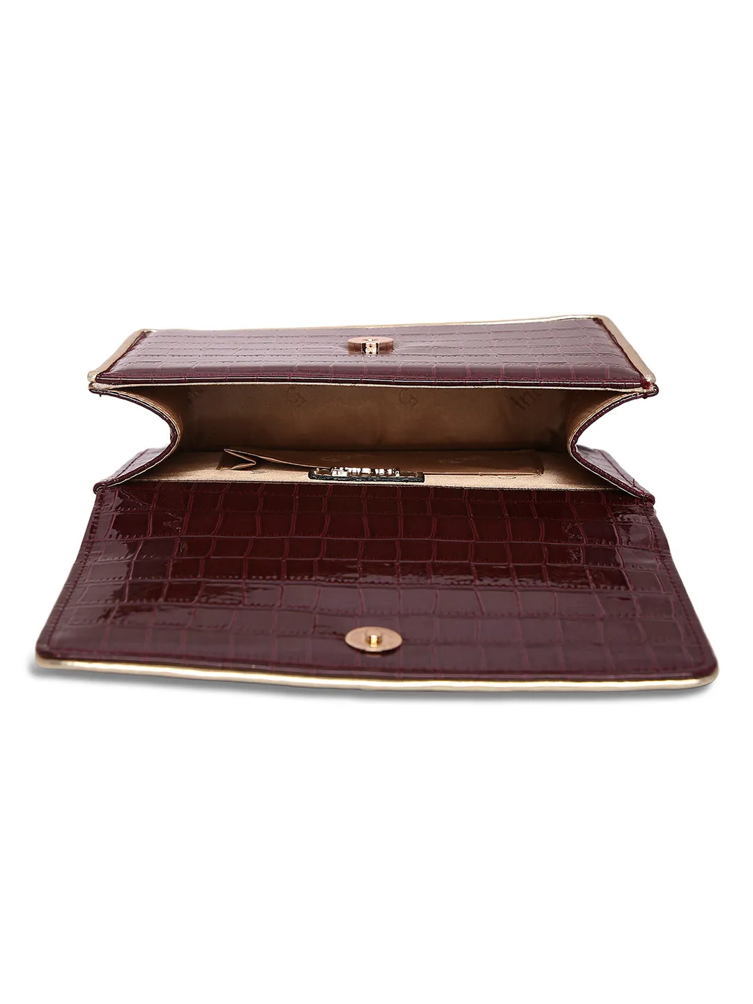 Inc.5 Women Maroon Embellished Fancy Clutch