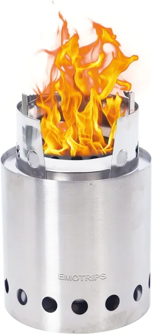 ITEM# 0156   Outdoor Stainless Steel Portable Fire Pits For Outdoor Backpacking Hiking Traveling Picnic BBQ, Outdoor Wood Stove, Backpacking Stove, 4.9 Inch, Silver (Watch Video)