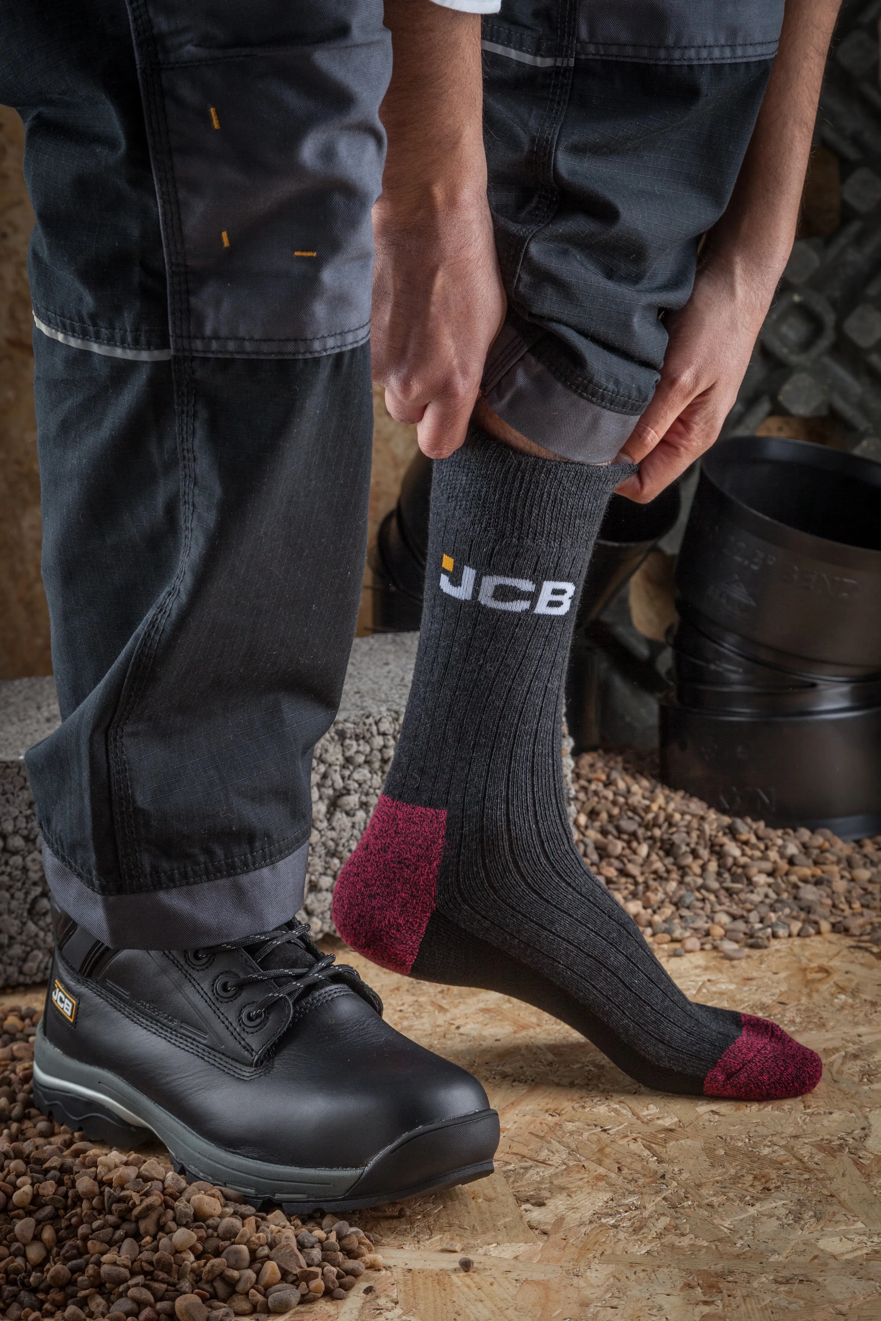 JCB Boots Socks Pack of 3