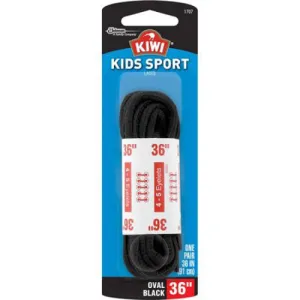 KIWI - Kids Oval Sports Laces Black 36" - 1 Pair