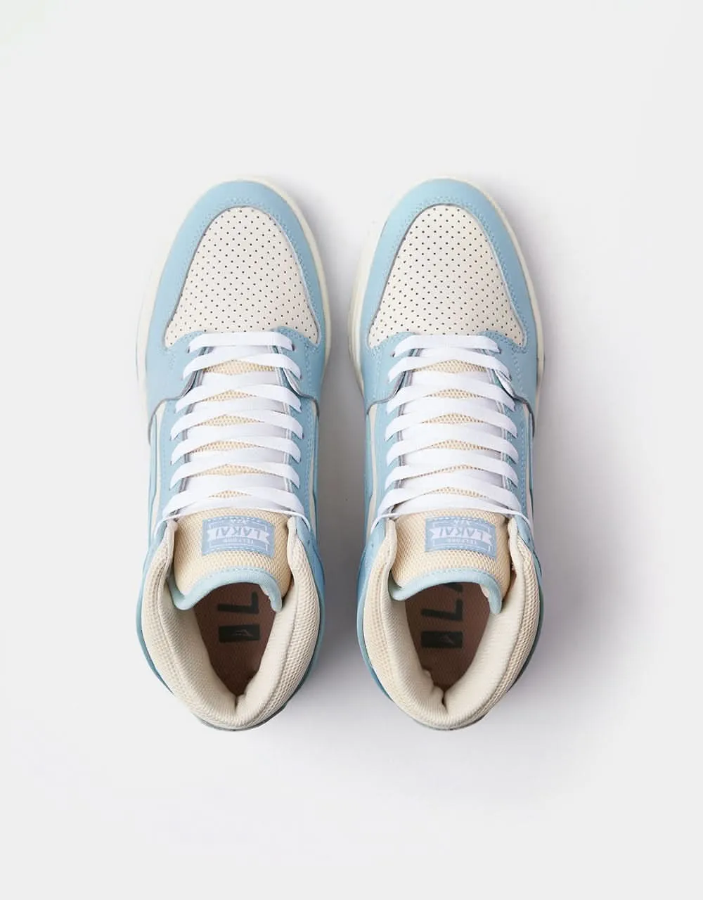 Lakai Telford Skate Shoes - Light Blue/Cream Leather