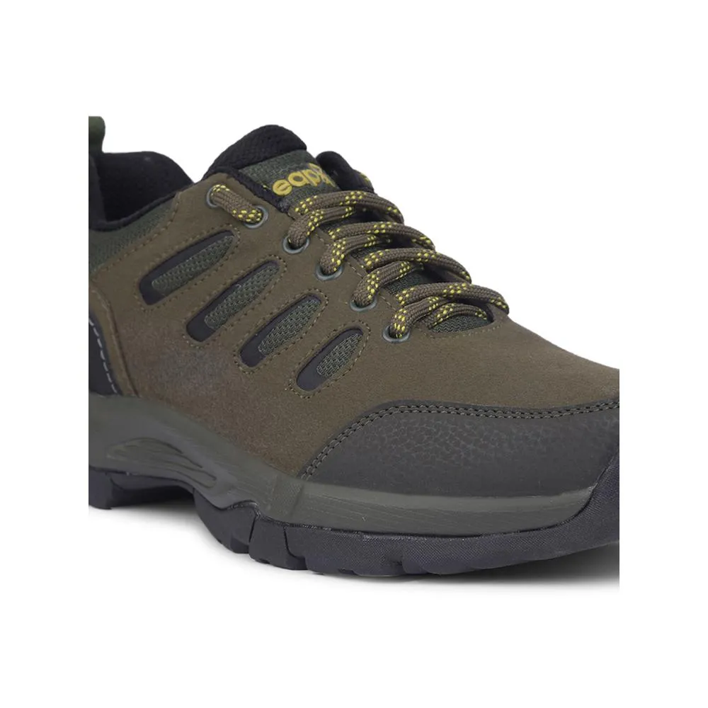 Leap7x Sports Trekking Olive Green Lacing Shoes For Men COLUMBO-1E By Liberty