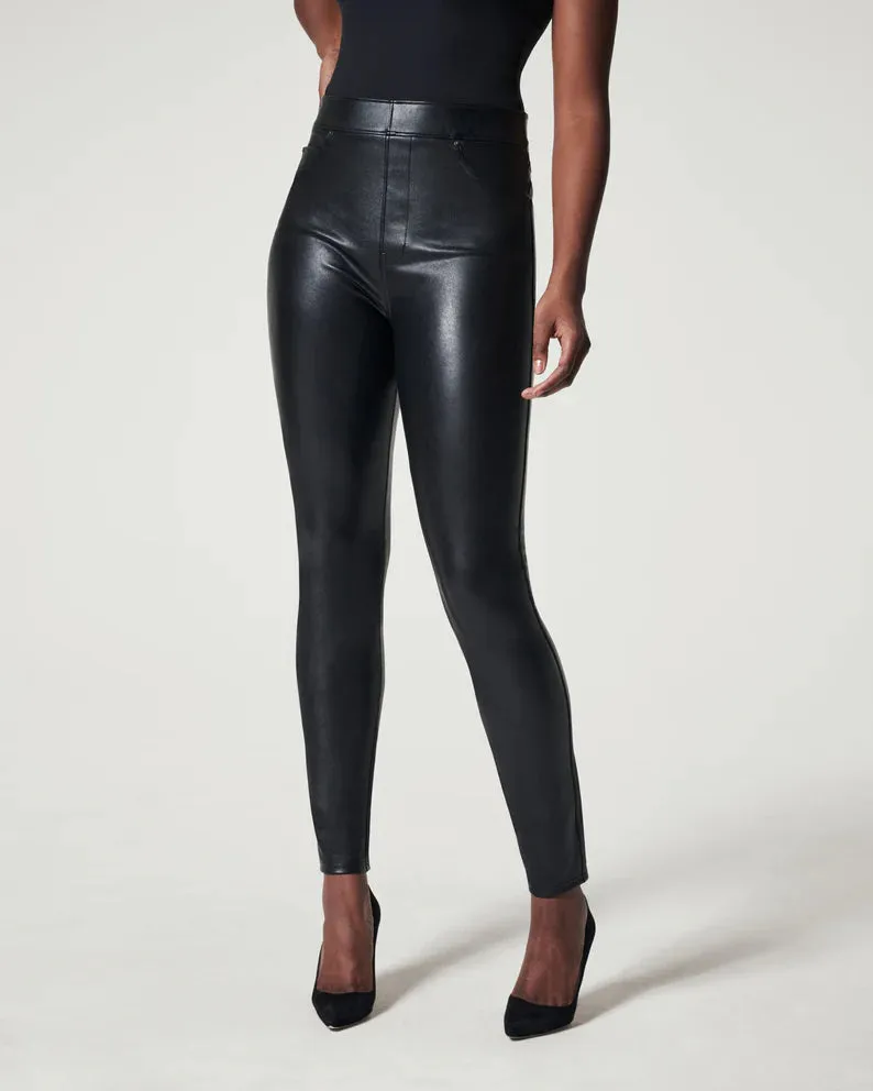 Leather-Like Ankle Skinny Pant