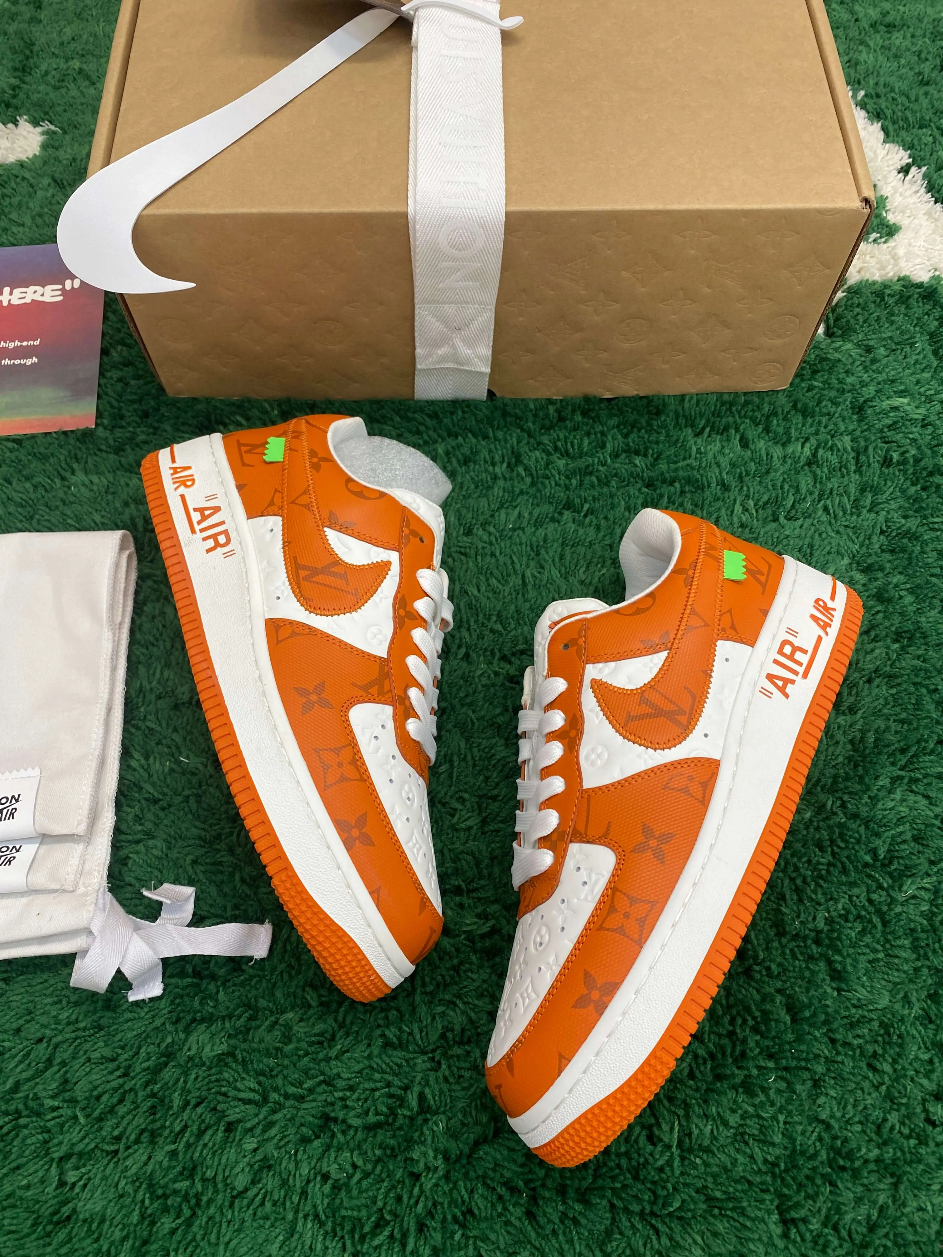 Louis Vuitton x Nike Air Force 1 White Orange Monogram Sneaker