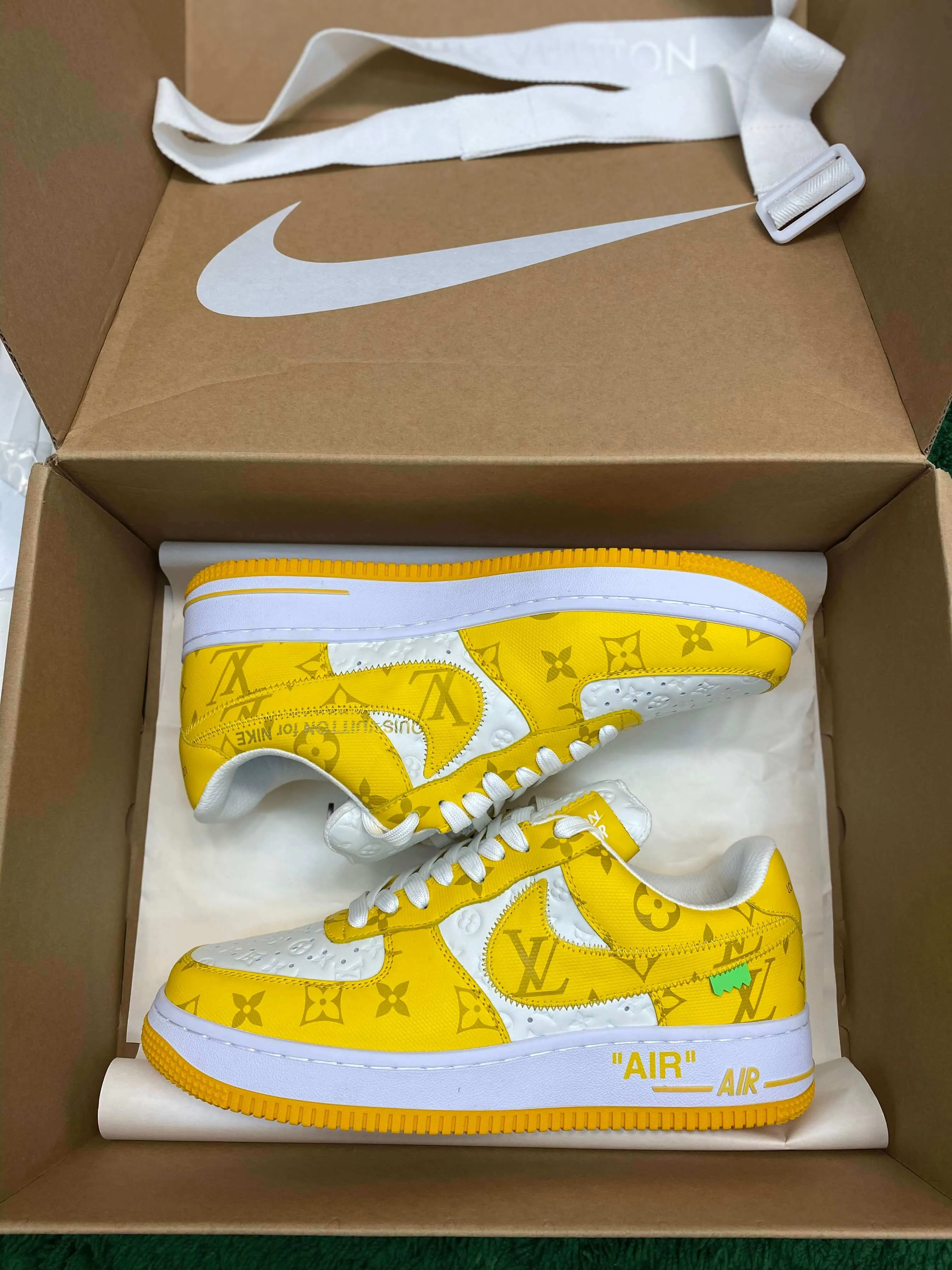 Louis Vuitton x Nike Air Force 1 Yellow Monogram Sneaker