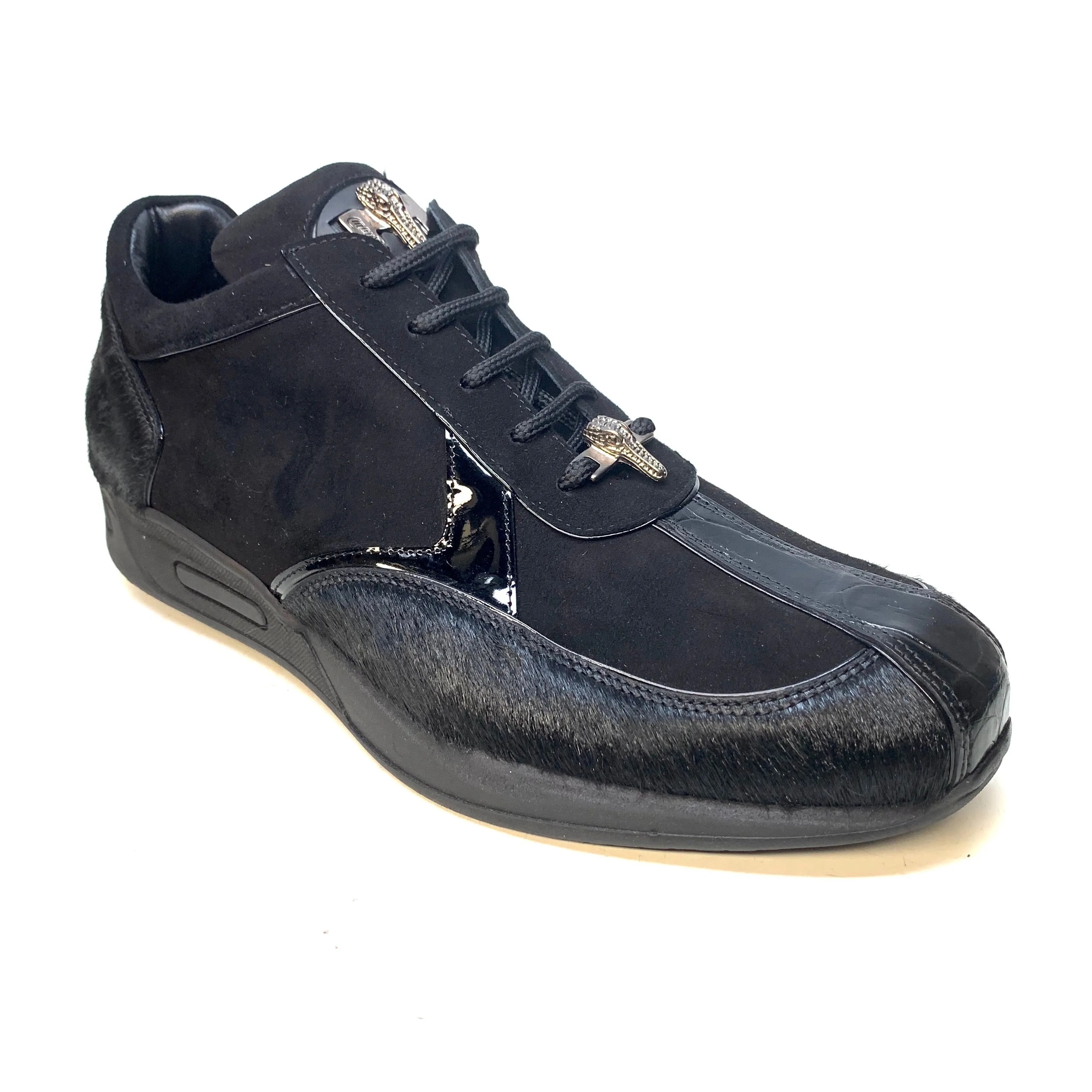 Mauri M791 Black Pony Suede Alligator Sneakers