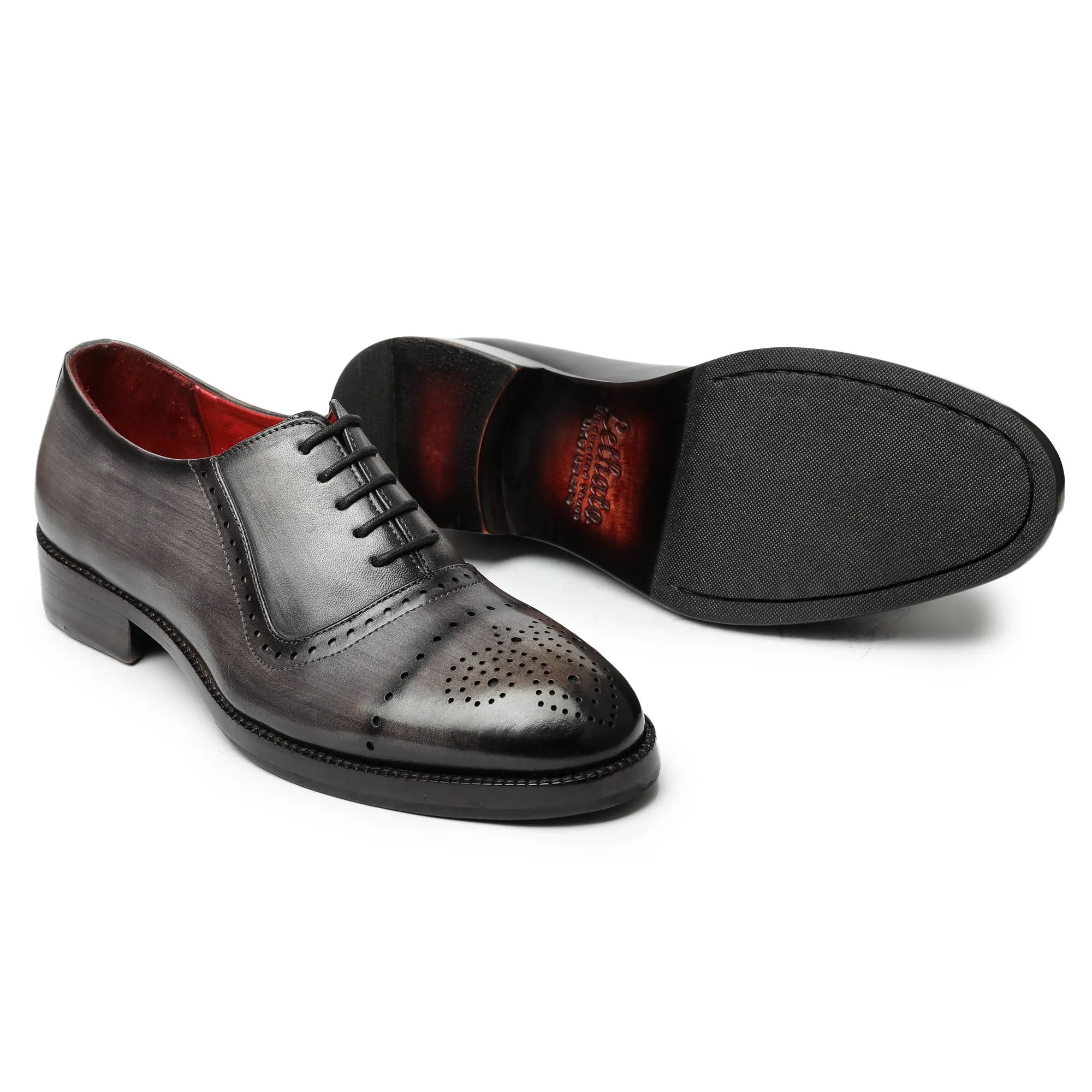 Medallion Toe Oxford- Gray