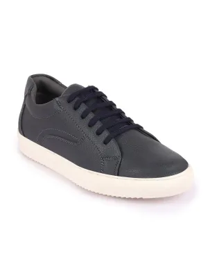 Men Navy Blue Classic Outdoor Lace Up Sneakers