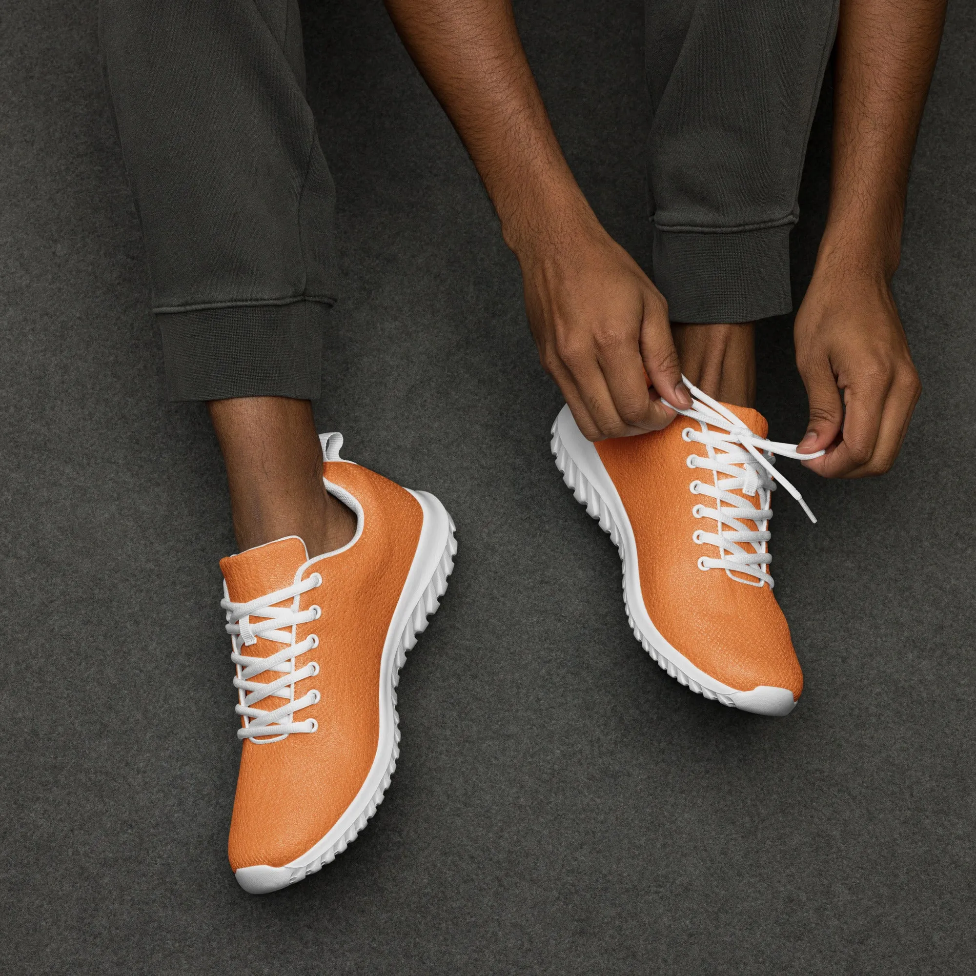 Men’s Orange Athleisure Shoes with Extremely Stoked Epic Wave Logo