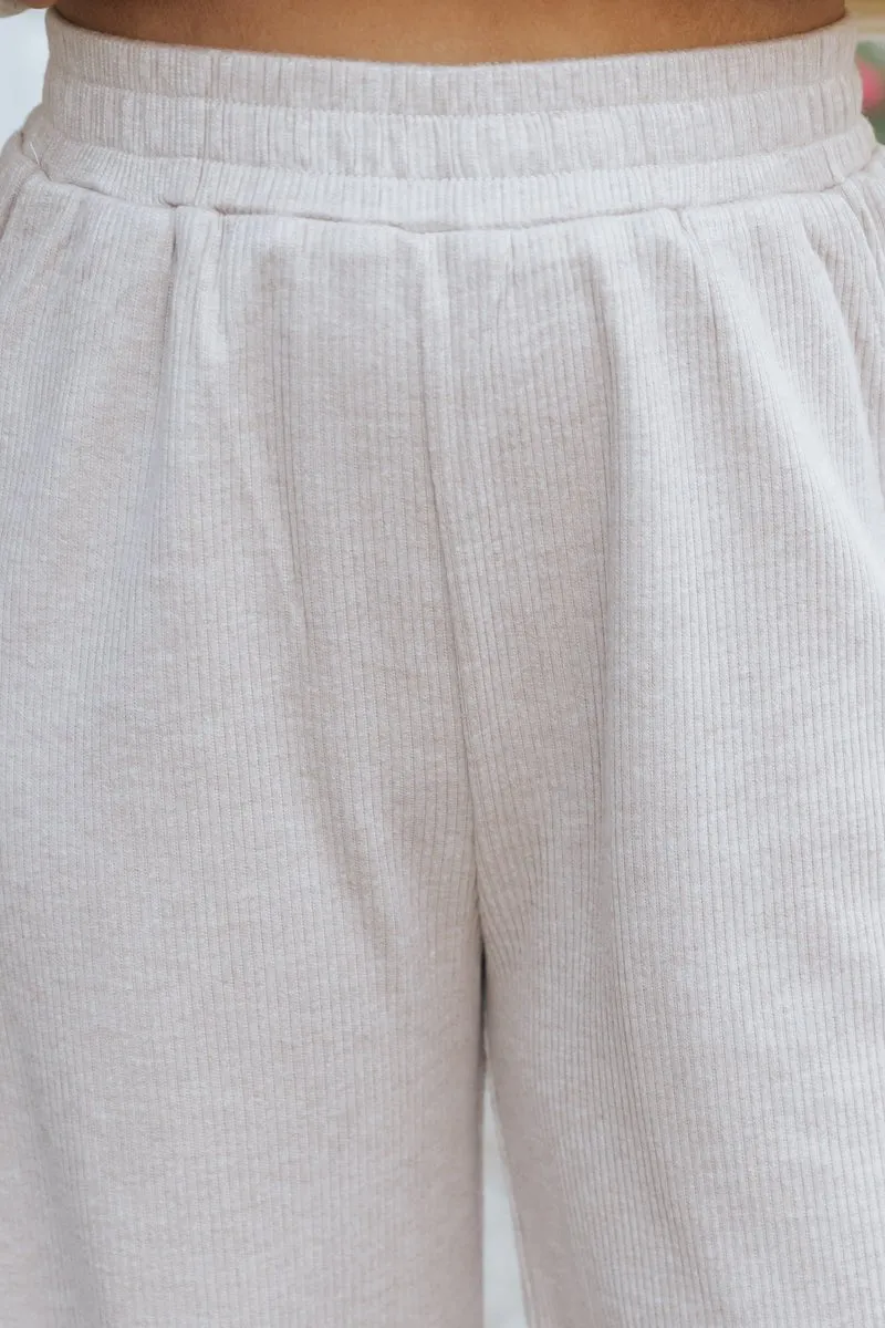 Mocha Ribbed Lounge Pants - FINAL SALE