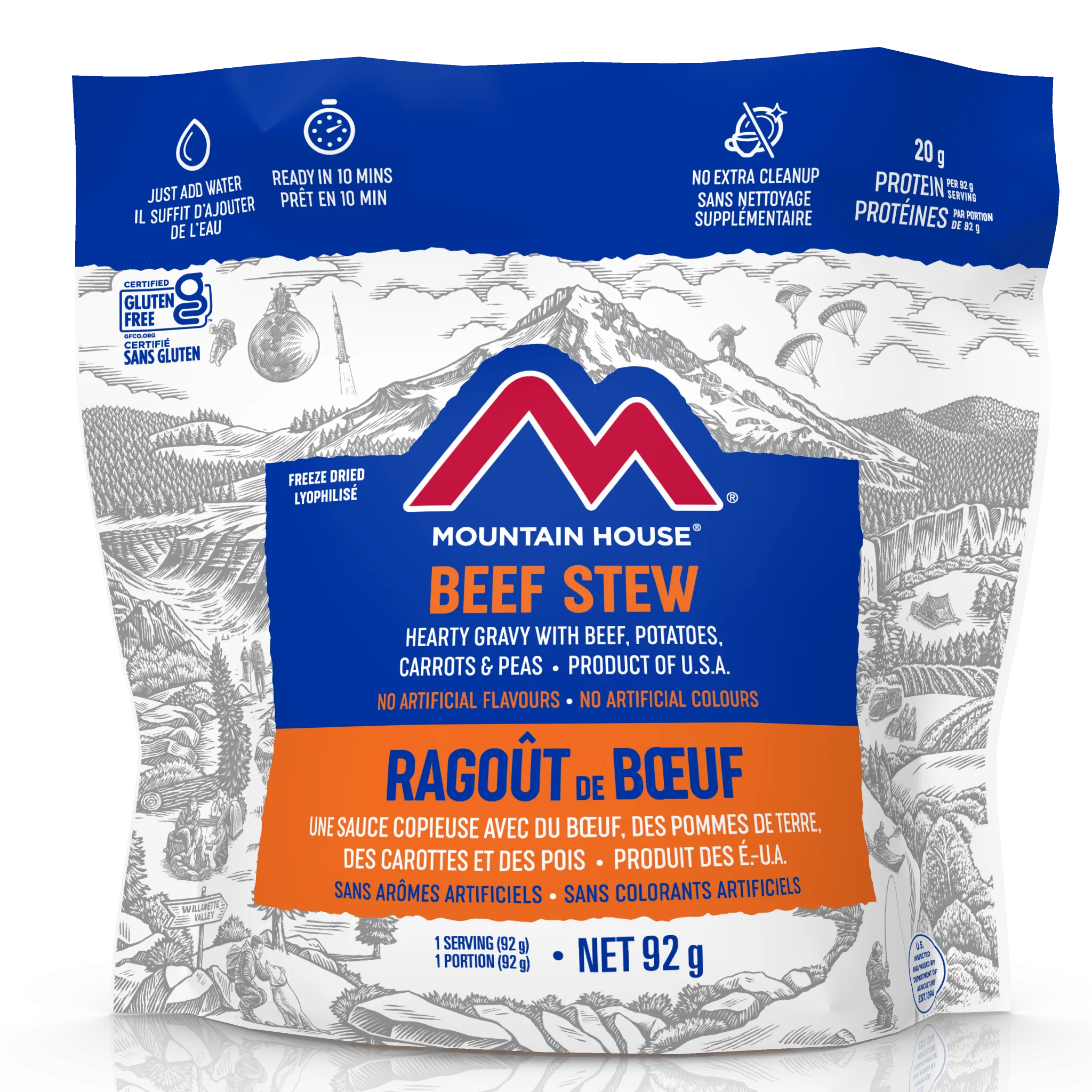 Mountain House Beef Stew Pouch (Gluten Free) - One Serving