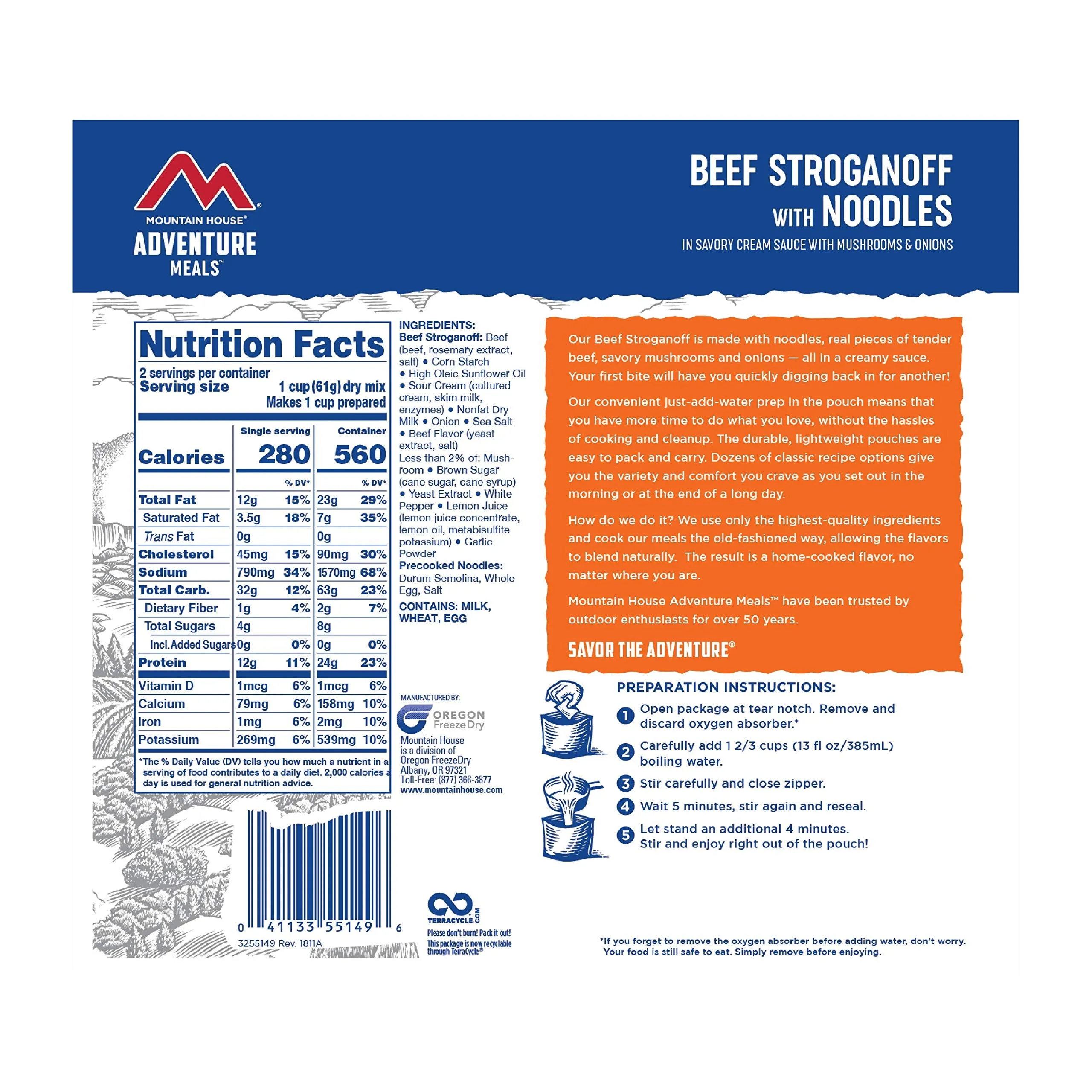 Mountain House - Beef Stroganoff Pouches - 6 Pack