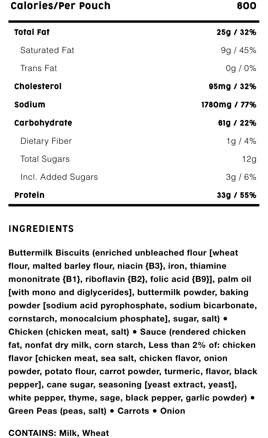 MOUNTAIN HOUSE CHICKEN & DUMPLINGS W/VEGETABLES