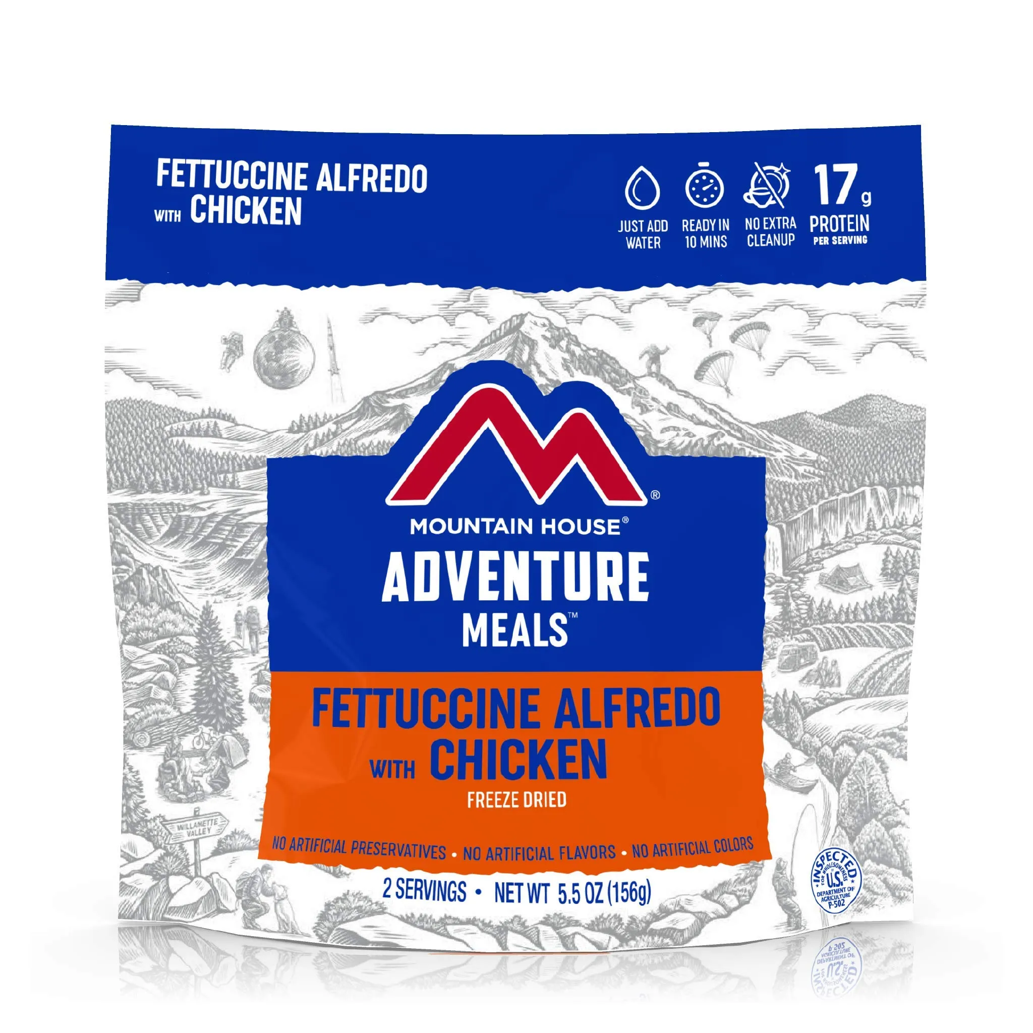 Mountain House - Fettuccine Alfredo with Chicken Pouch - 6 Pack