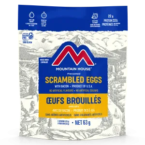 Mountain House Scrambled Eggs with Bacon Pouch (Gluten Free) - One Serving