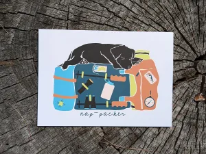 Nap-Packer Pup Print | Sleepy Adventure Dog