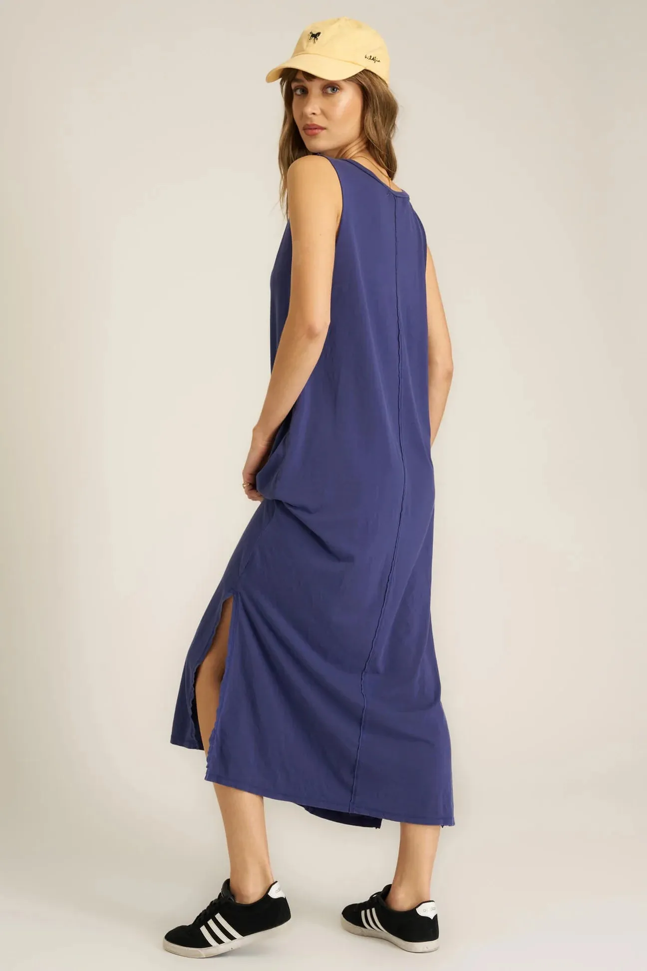 Navy V-Neck Tshirt Maxi Dress