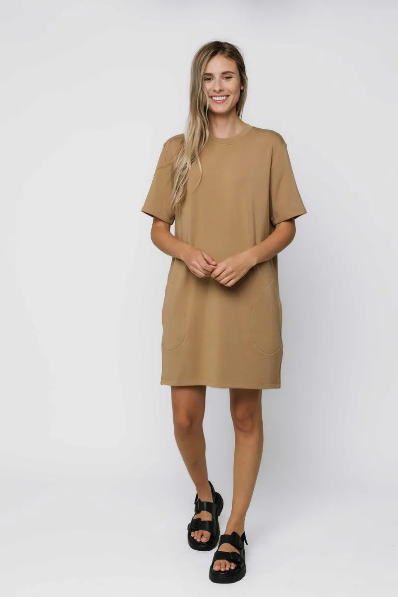 Nell Tee Dress - Tan