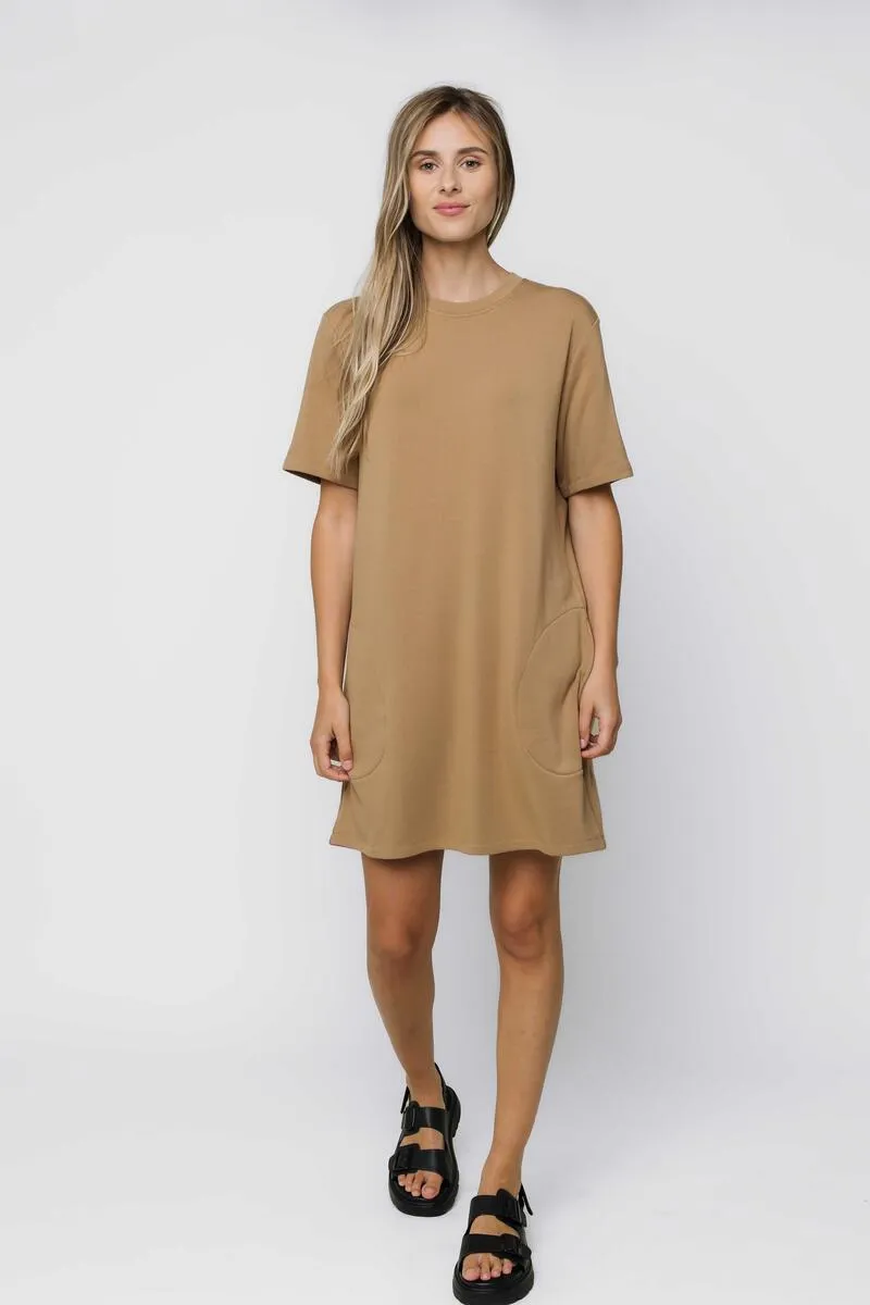 Nell Tee Dress - Tan