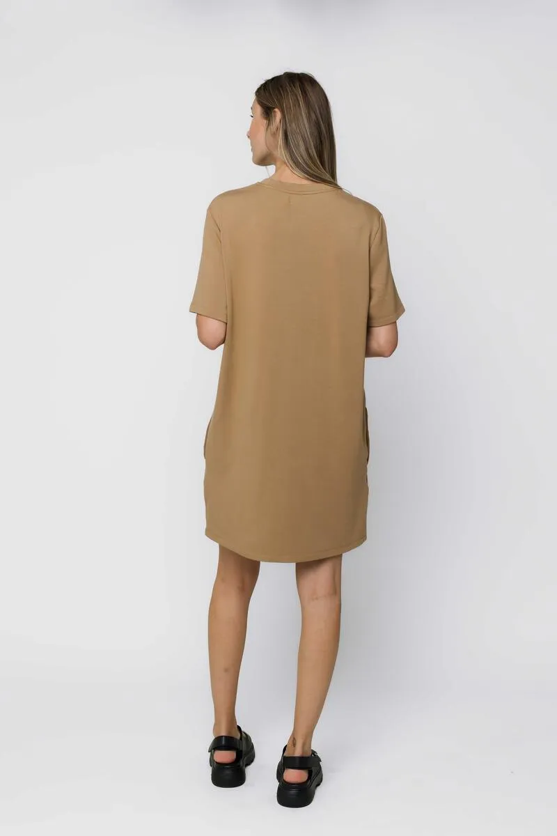 Nell Tee Dress - Tan