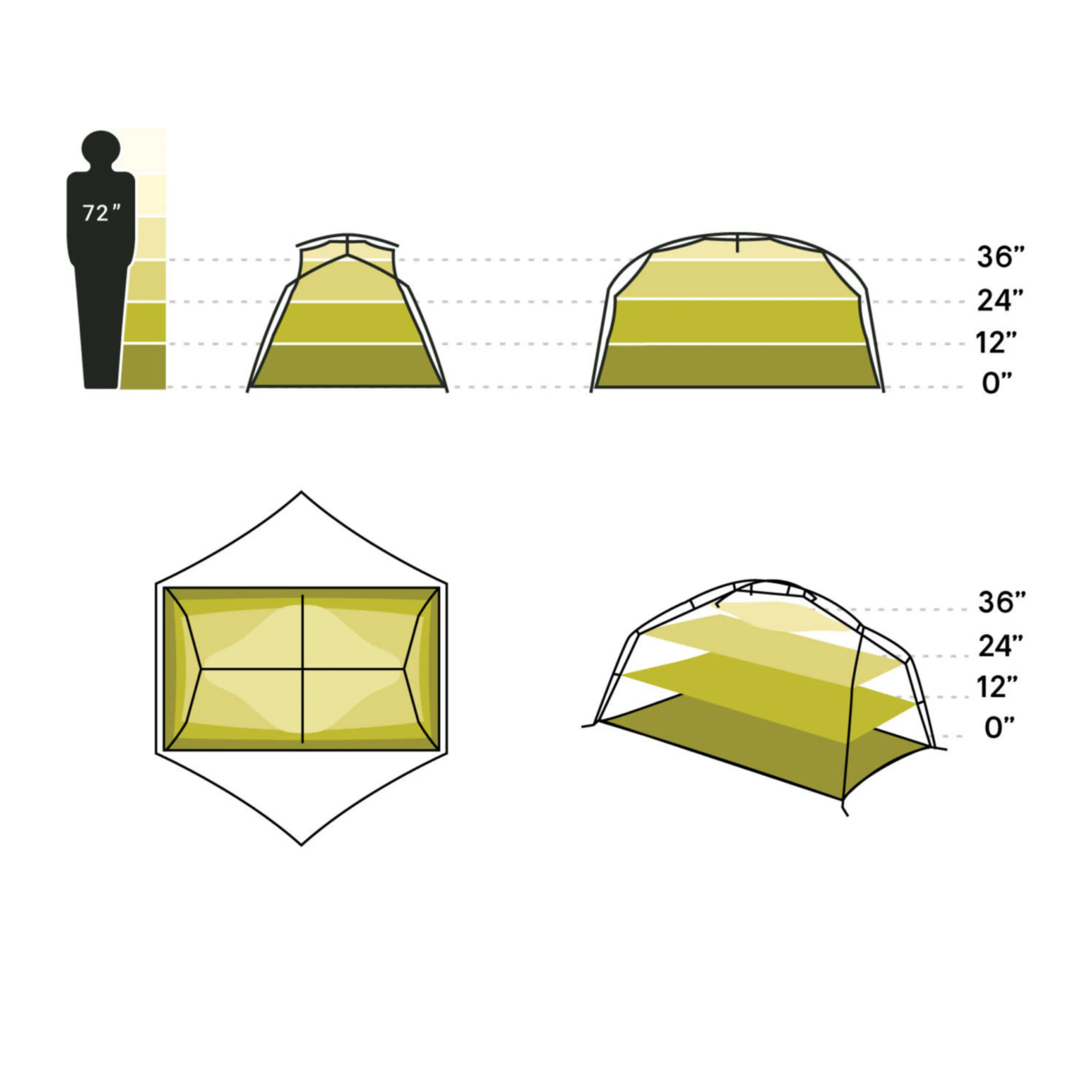 NEMO EQUIPMENT AURORA BACKPACKING TENT & FOOTPRINT 2 PERSON