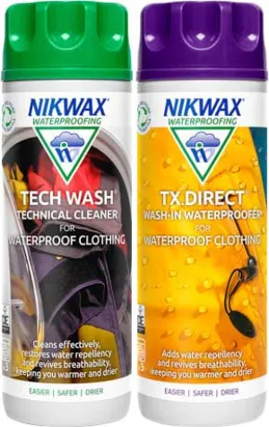 Nikwax Tech Wash and TX Direct Twin Pack (300ml)