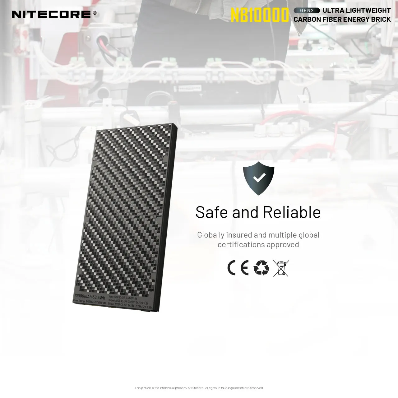 Nitecore NB10000 Gen 2 Carbon Fibre Ultralight Power Bank