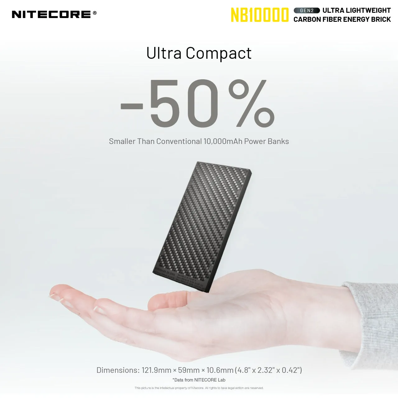 Nitecore NB10000 Gen 2 Carbon Fibre Ultralight Power Bank