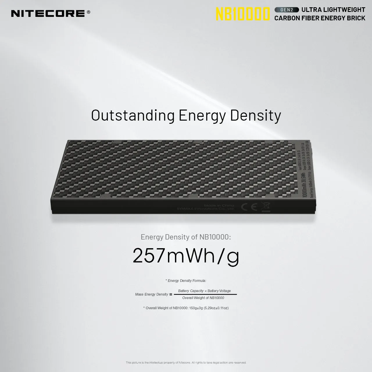 Nitecore NB10000 Gen 2 Carbon Fibre Ultralight Power Bank