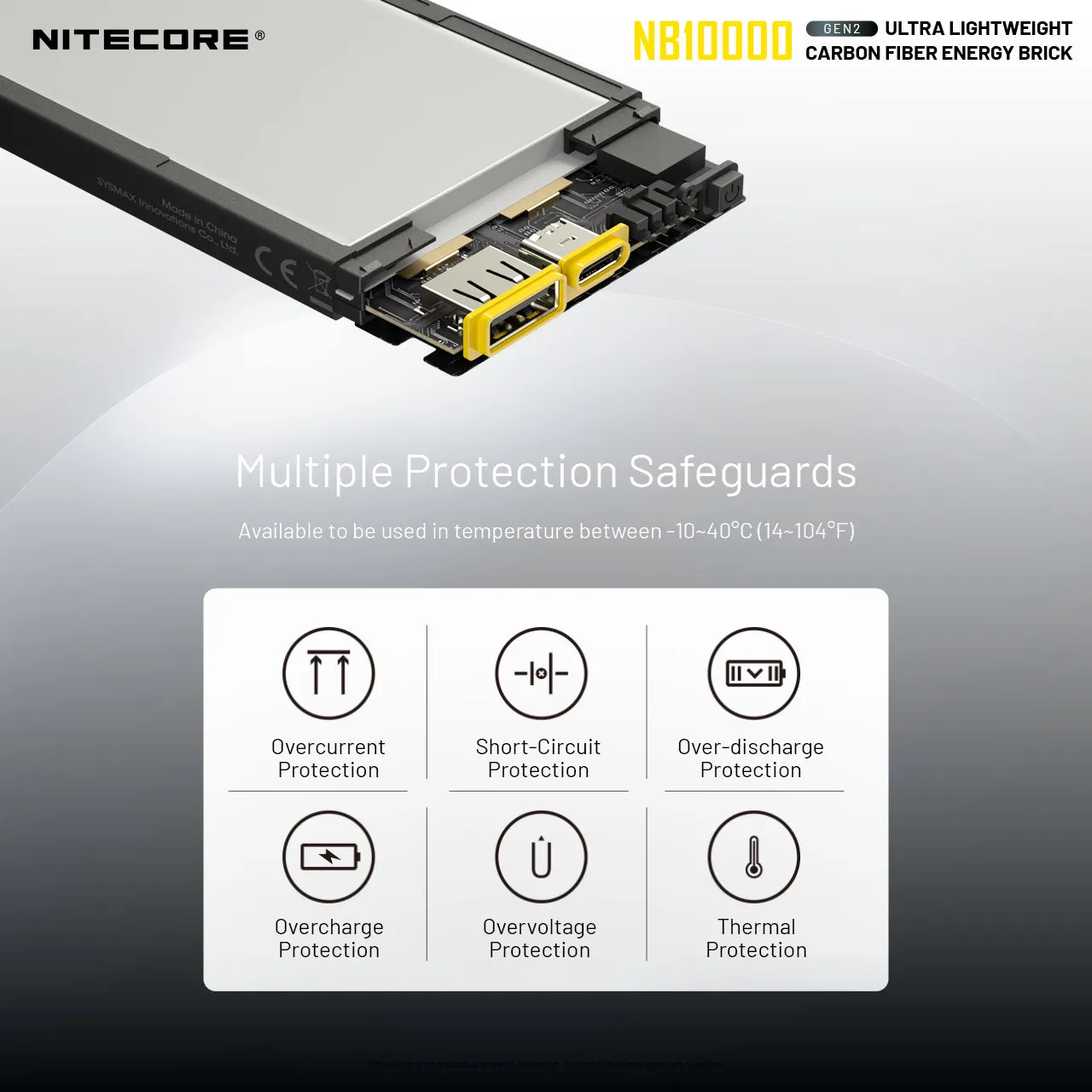 Nitecore NB10000 Gen 2 Carbon Fibre Ultralight Power Bank