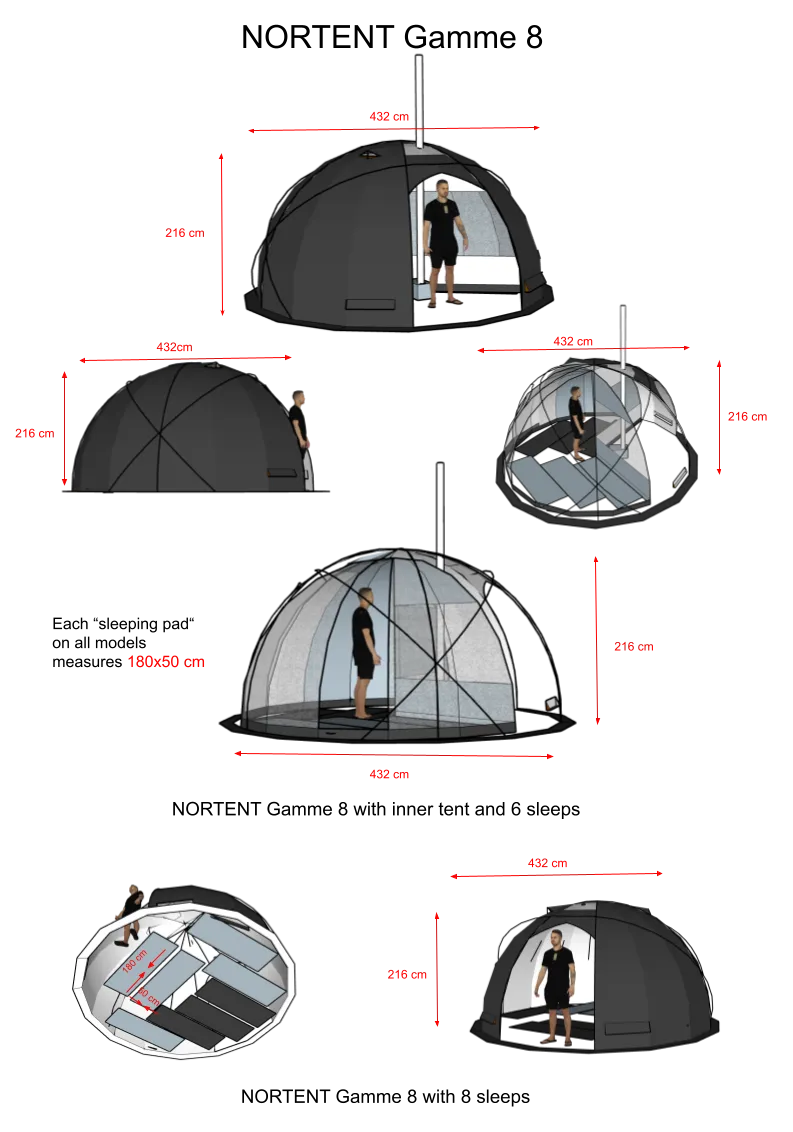 NORTENT Gamme 8 Person 4 Season Expedition Tent