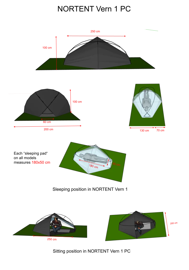 NORTENT Vern 1 PC 4 Season Backpacking Tent