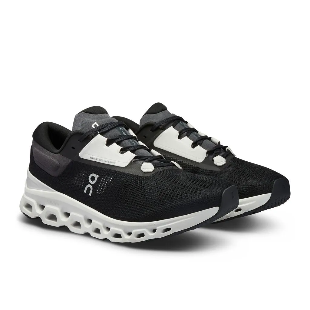 On Men's Cloudstratus 3 Running Shoes Black / Frost