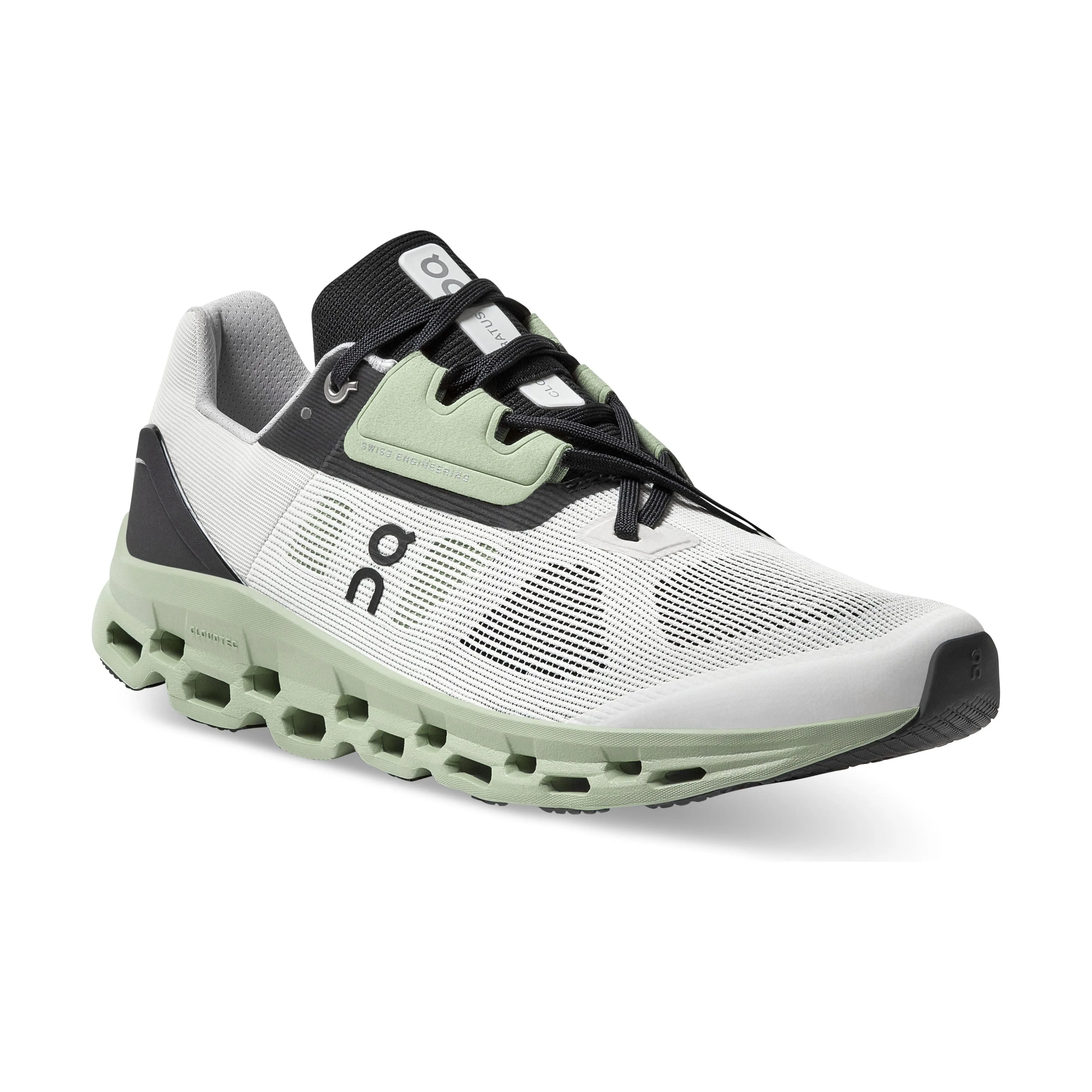 On Running Men's Cloudstratus Shoe in White Black