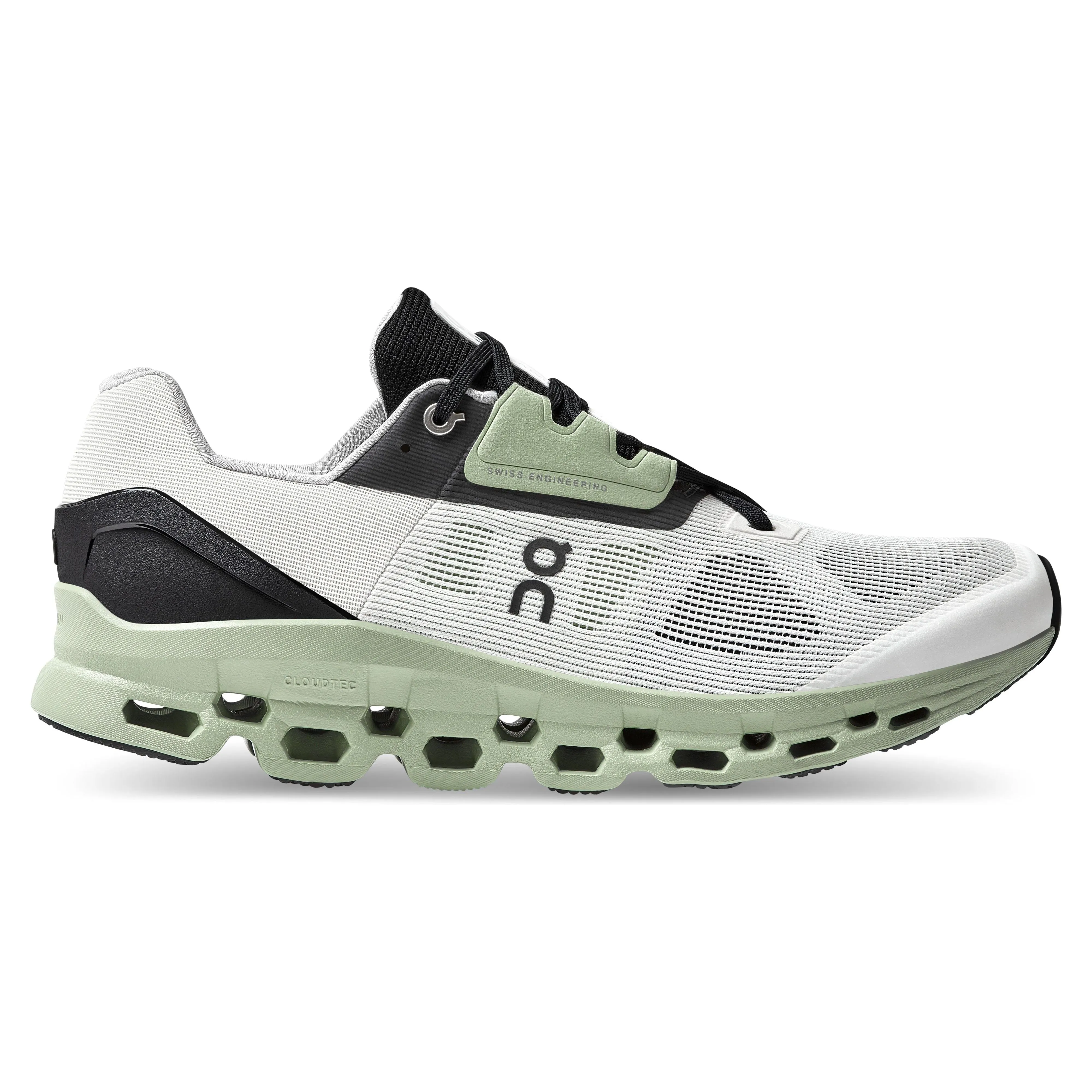 On Running Men's Cloudstratus Shoe in White Black