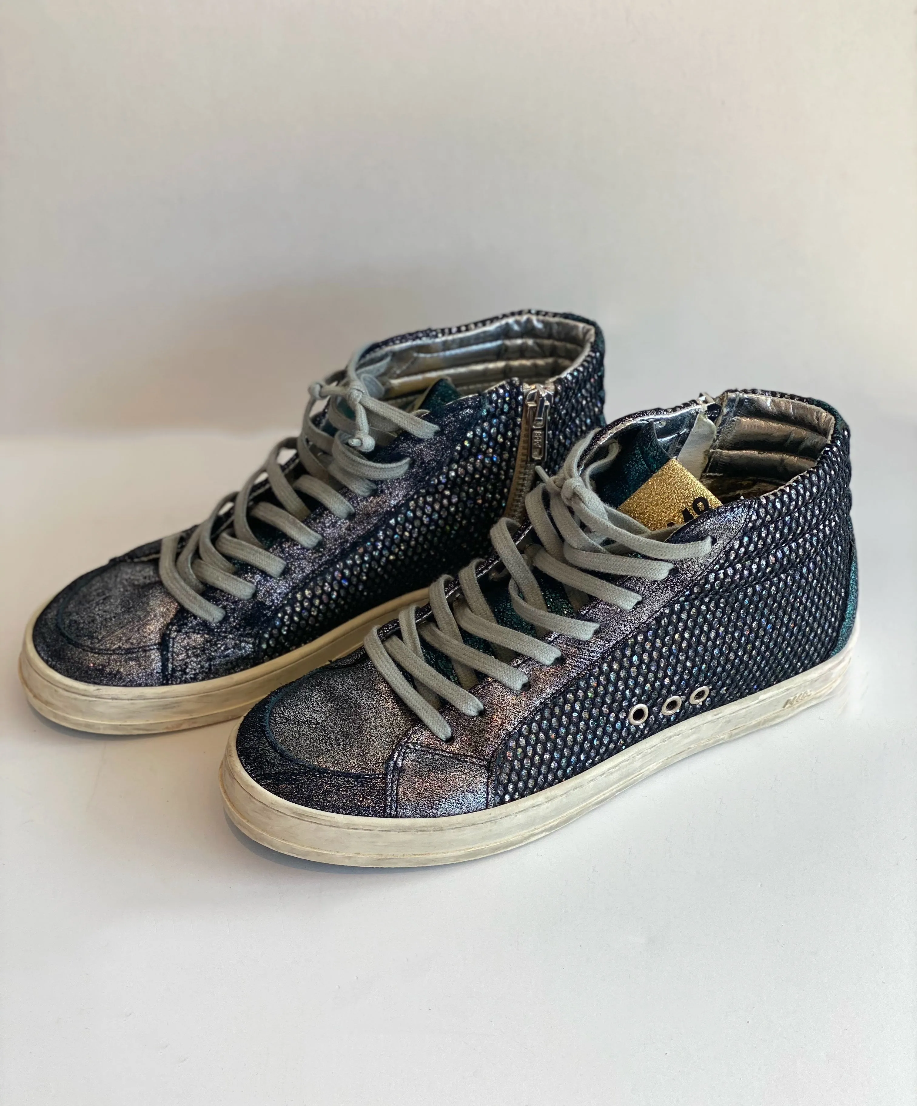 P448 High Top Glitter Sneakers