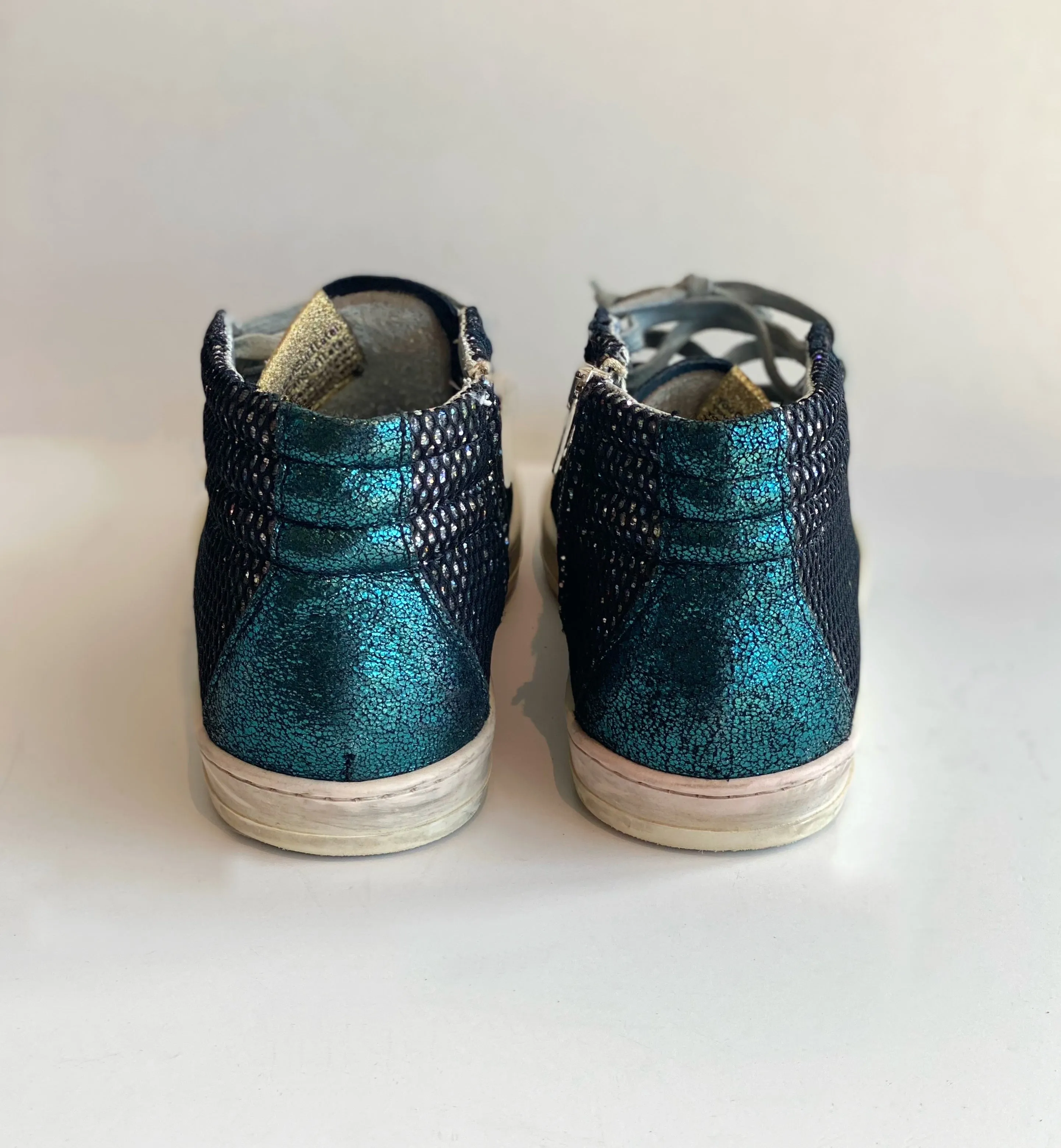 P448 High Top Glitter Sneakers