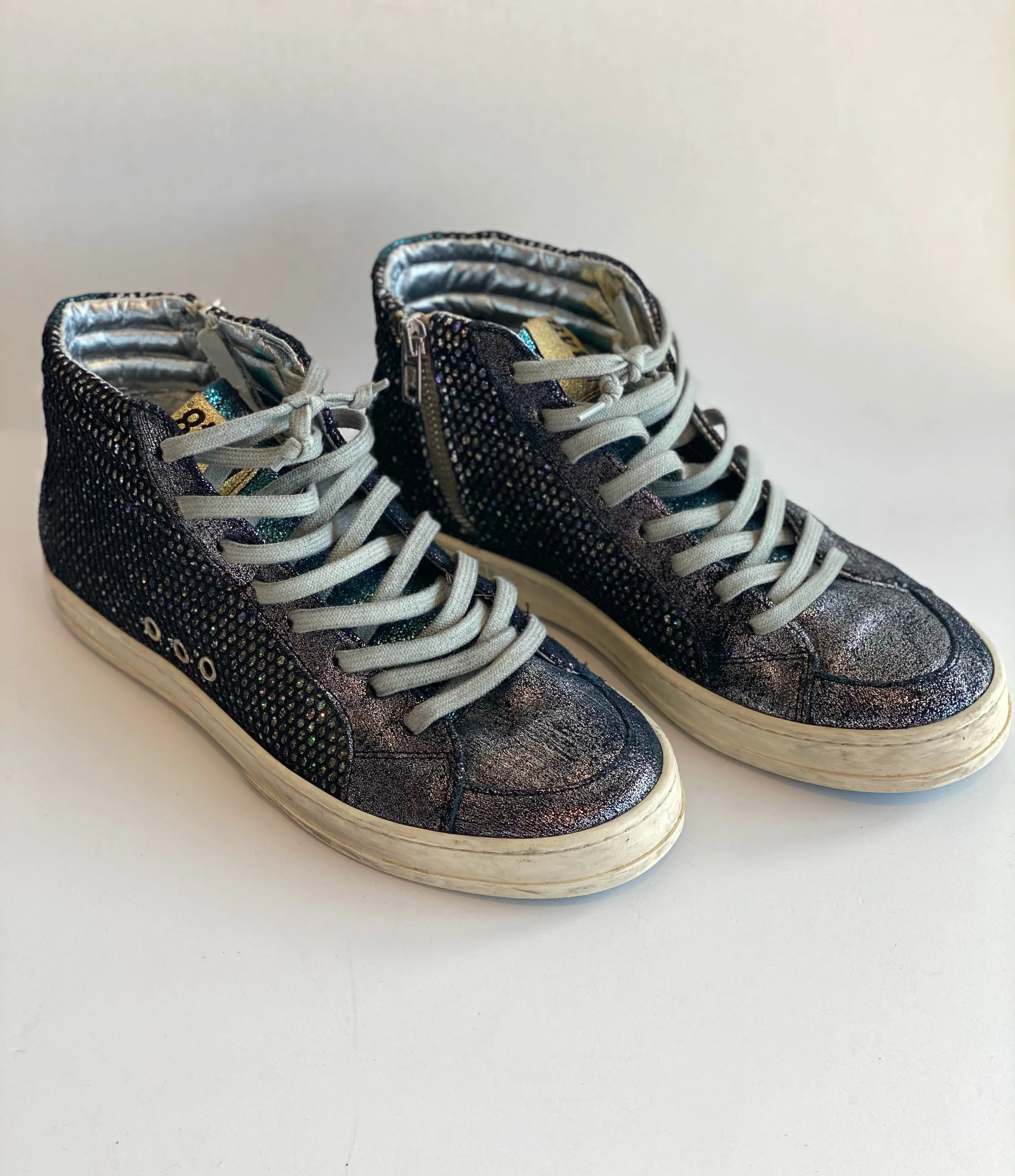 P448 High Top Glitter Sneakers