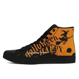 Personalized Halloween Sneakers, Custom High Top Shoes, Pumpkin, Skull Shoes, Gift for Halloween