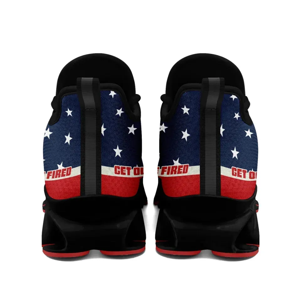 Personalized Trump Theme Sneakers, Custom USA Flag Trump Shoes, Comfortable Cloud Sneakers