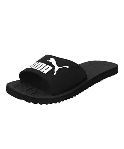 Puma Men Pure Cat Slide Color Black Black White Size 13 Pair of Shoes