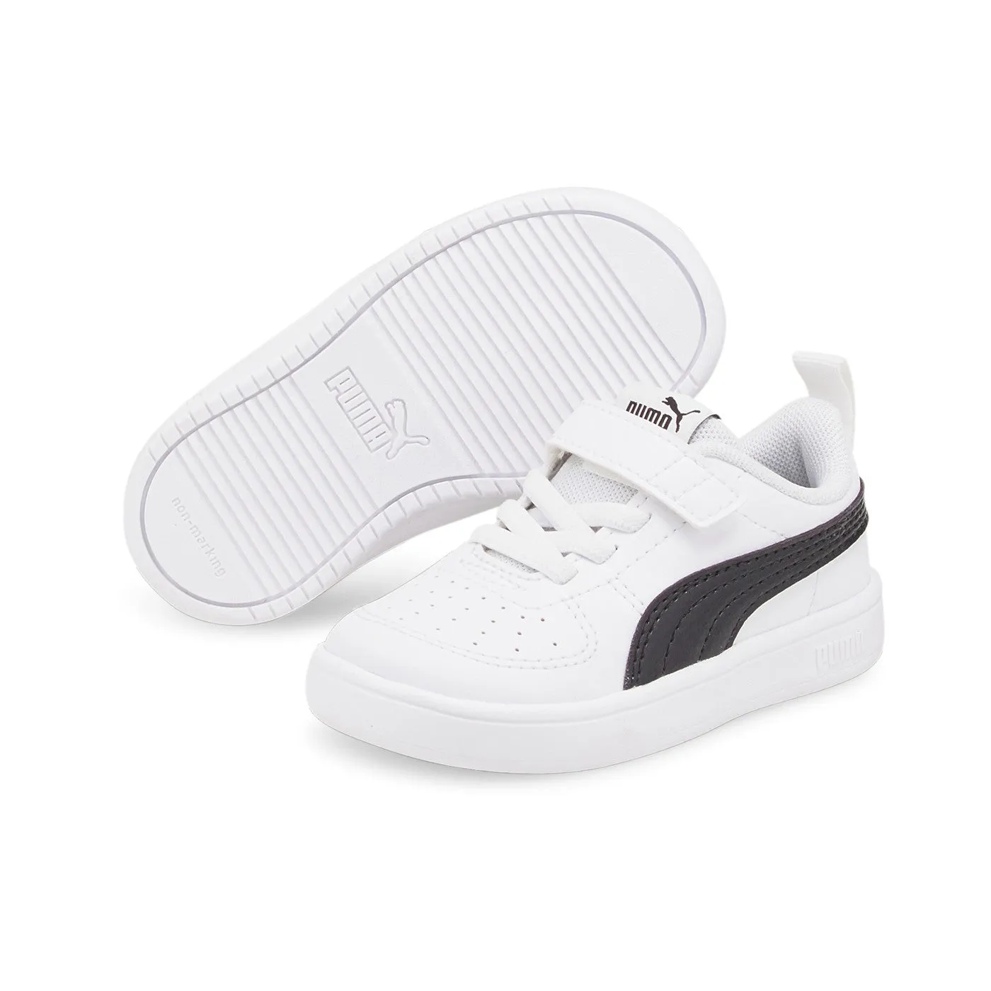 Puma scarpa Sneakers da bambino con velcro Rickie AC   Inf 384314 03 bianco-nero