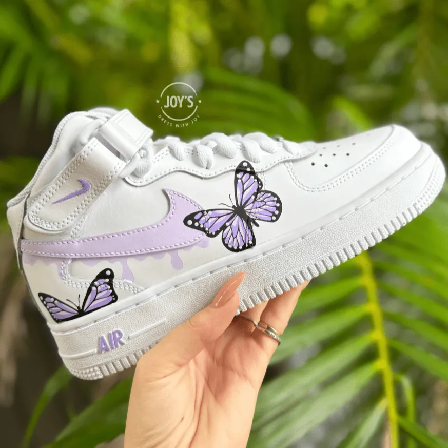 Purple Drip Butterflies Custom Air Force 1