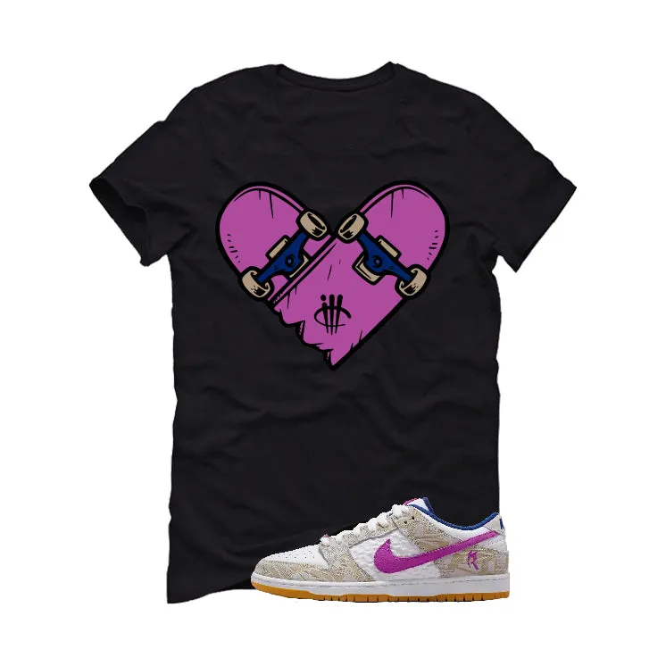 Rayssa Leal's Nike SB Dunk | illcurrency Black T-Shirt (Skateboard Heart)