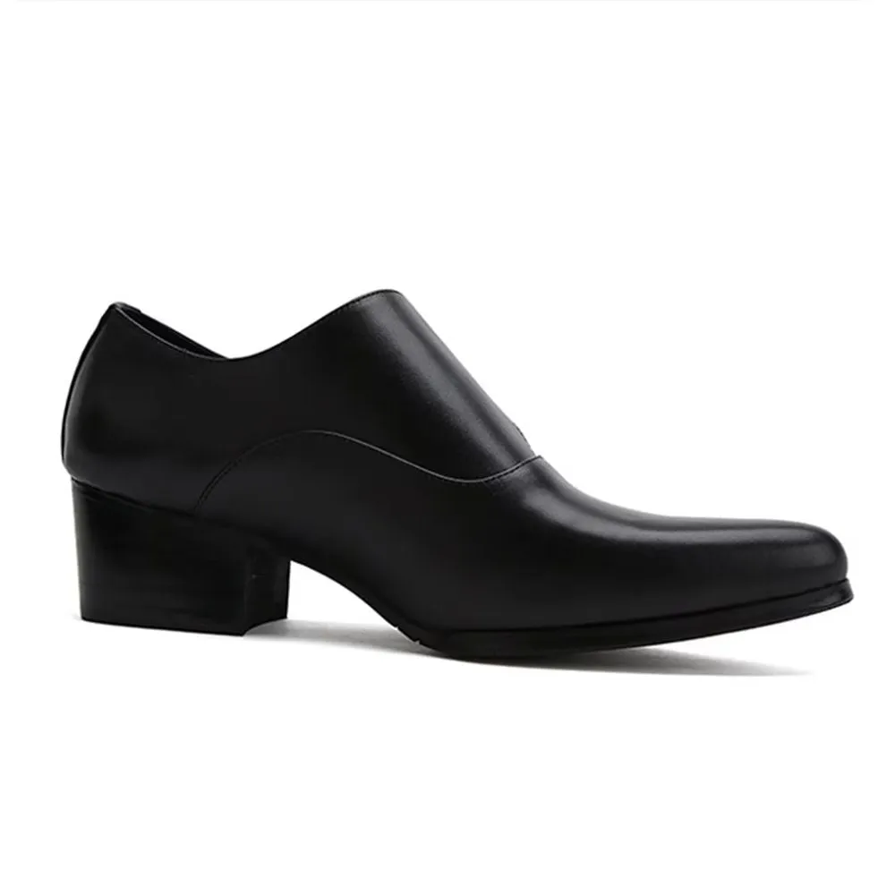 Refined Embossed Pointed Toe Monkstrap Dress Shoes